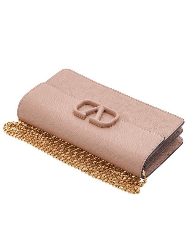 Women's V Logo Chain Long Wallet Pink - VALENTINO - BALAAN 5