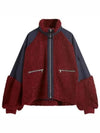 Color Block Jacket Fleece Track Zip-Up Jacket Navy Burgundy - JW ANDERSON - BALAAN 2