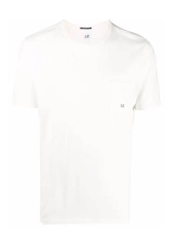 Mini Logo Print Short Sleeve T-Shirt White - CP COMPANY - BALAAN 3