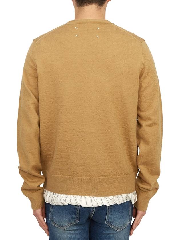 Men's Distressed Cardigan Camel - MAISON MARGIELA - BALAAN 5