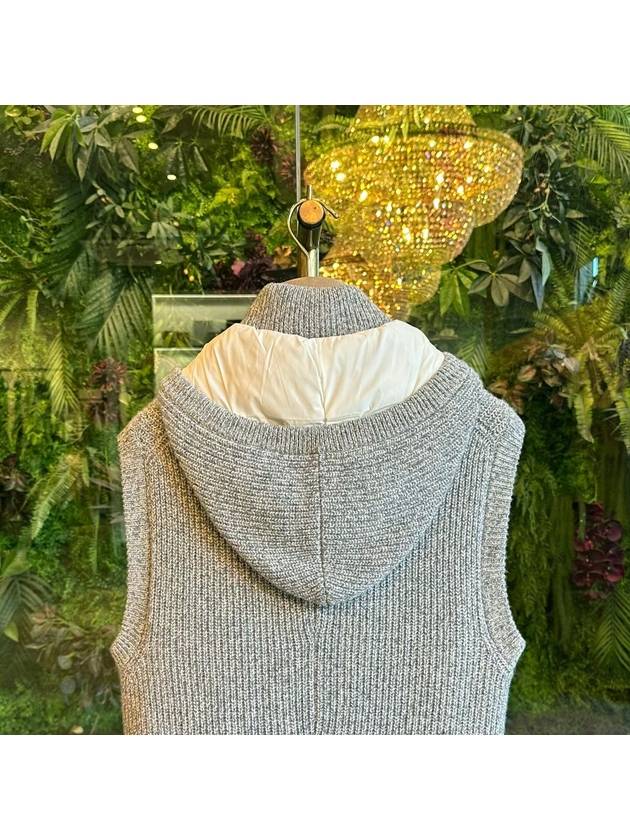 Knit Hooded Vest Grey - BRUNELLO CUCINELLI - BALAAN 6