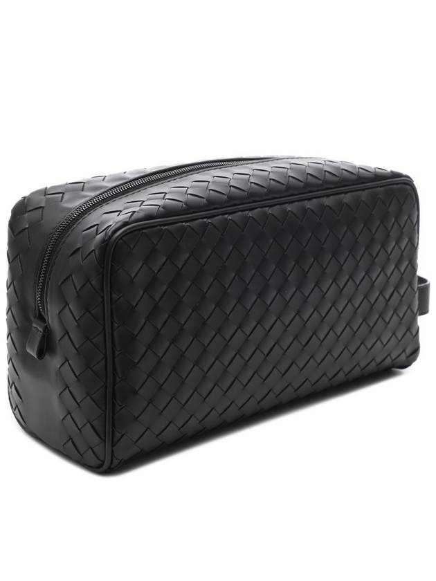 Men's Intrecciato Pouch Bag Black - BOTTEGA VENETA - BALAAN 4