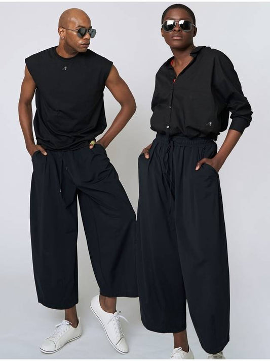 Tech Wide Pants Black - ATHPLATFORM - BALAAN 2