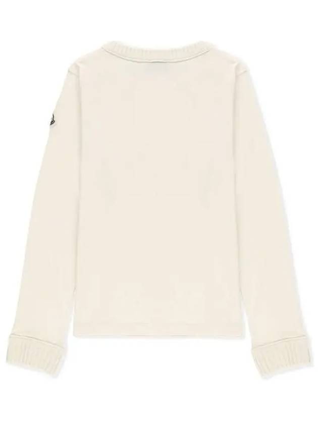 Moncler Kids 8 10 Logo Cotton Sweater Ivory - MONCLER - BALAAN 3