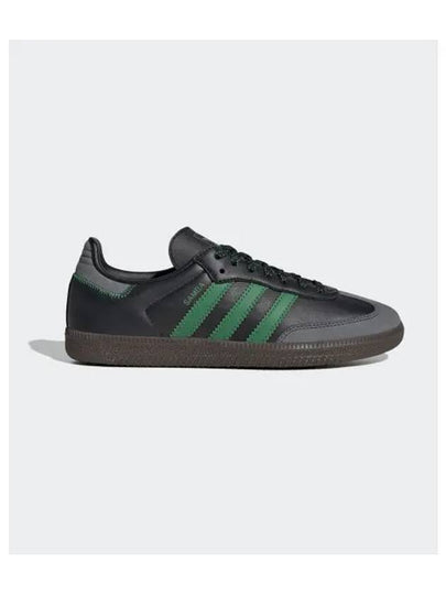 Samba OG Leather Low Top Sneakers Green Core Black - ADIDAS - BALAAN 2