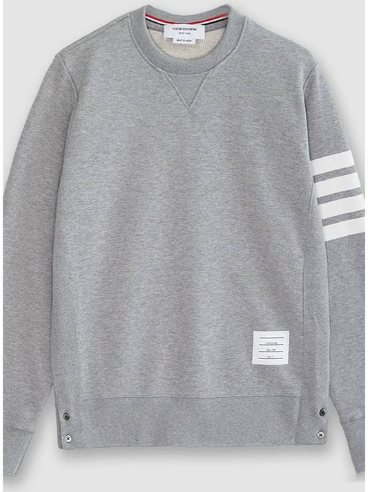 4 Bar Loopback Jersey Sweatshirt Light Grey - THOM BROWNE - BALAAN 2