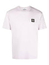 Logo Patch Short Sleeve T-Shirt Pink - STONE ISLAND - BALAAN 3