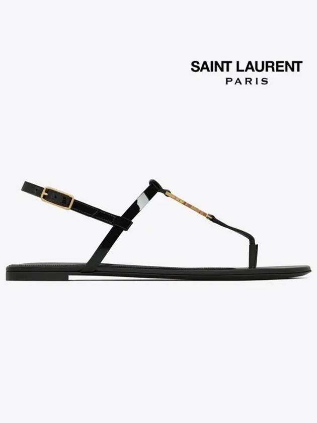 Women's Monogram Cassandra Sandals Black - SAINT LAURENT - BALAAN 3