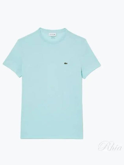 Crew Neck Pima Cotton Jersey Short Sleeve T-Shirt Light Green - LACOSTE - BALAAN 2