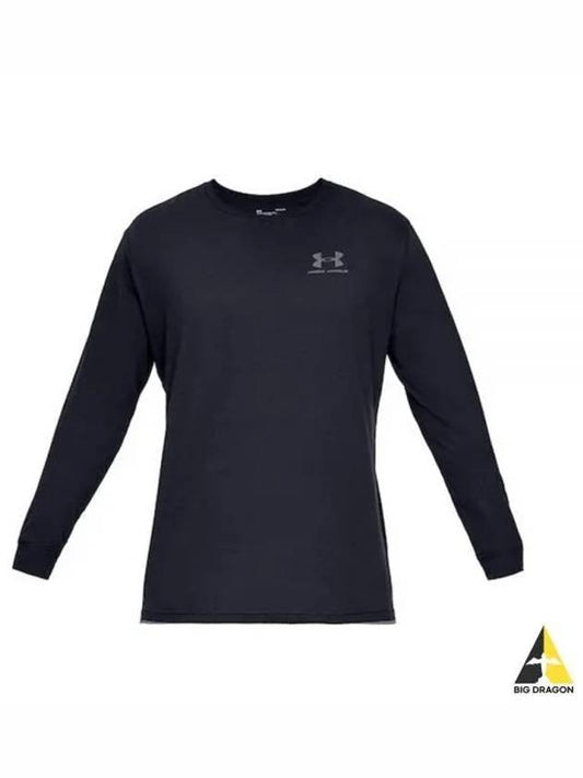 Sports Style Left Chest Long Sleeve T-Shirt Black - UNDER ARMOUR - BALAAN 2