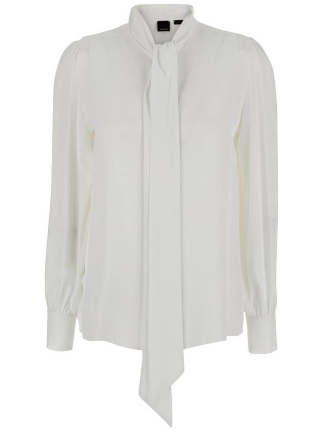 White Blouse With Scarf In Lightweight Fabric Woman - PINKO - BALAAN 1