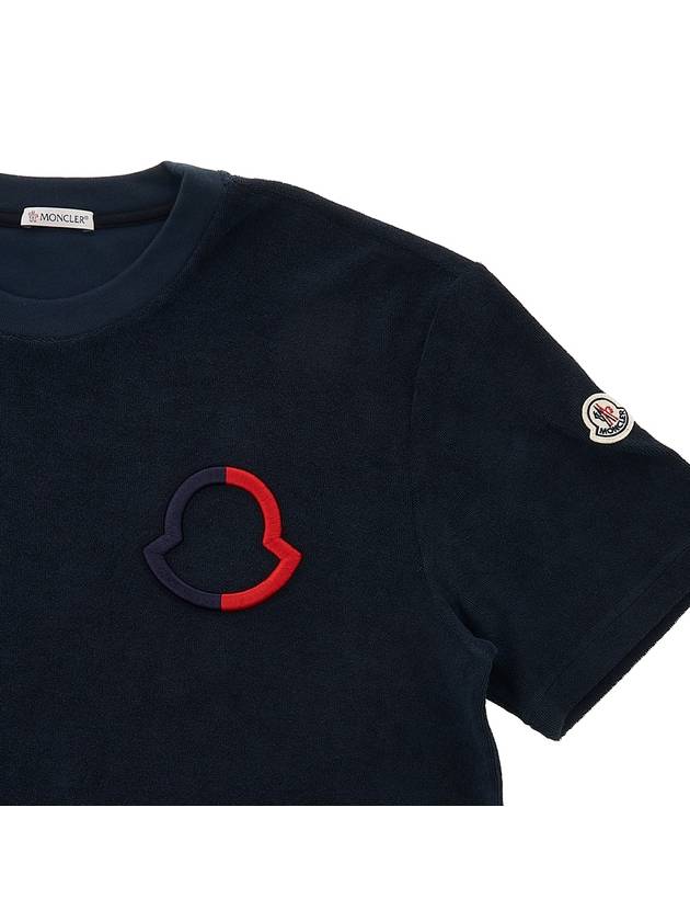 Maglia logo cotton short sleeve t shirt navy - MONCLER - BALAAN 5