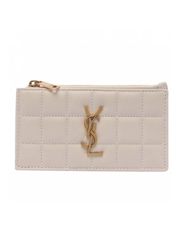 Cassandra Matelasse Leather Card Wallet White - SAINT LAURENT - BALAAN 1