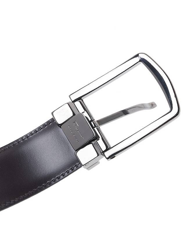 Men's Small Gancini Buckle Reversible Leather Belt Black - SALVATORE FERRAGAMO - BALAAN 8