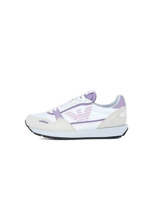 Women s Eagle Overlay Nylon Sneakers Off White 270409 - EMPORIO ARMANI - BALAAN 1