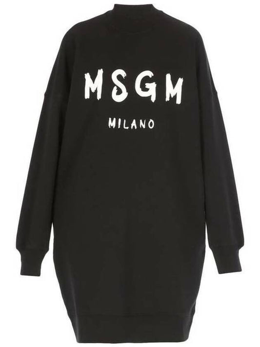 logo print short dress black - MSGM - BALAAN 2