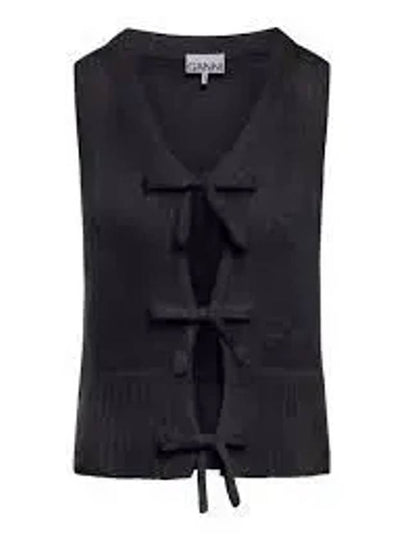 Tie String Vest Black - GANNI - BALAAN 2