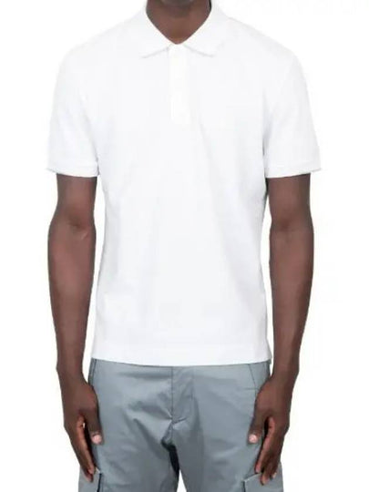 Men's Logo Patch Short Sleeve Polo Shirt White - CP COMPANY - BALAAN 2