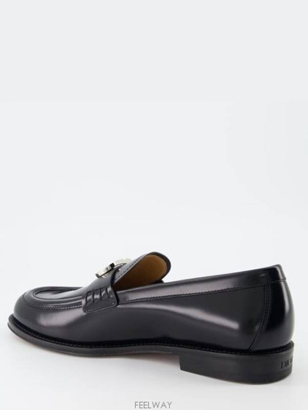 Granville CD Logo Leather Loafers Black Polished - DIOR - BALAAN 6