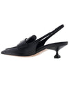 Leather Penny Slingback Heels Black - MIU MIU - BALAAN 4