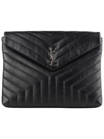 483236 Matelasse flap Lulu clutch silver 33972Y - SAINT LAURENT - BALAAN 1