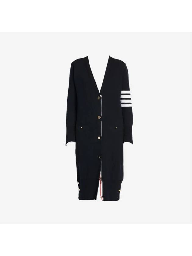 Milano Fine Merino Cardigan Navy - THOM BROWNE - BALAAN 4