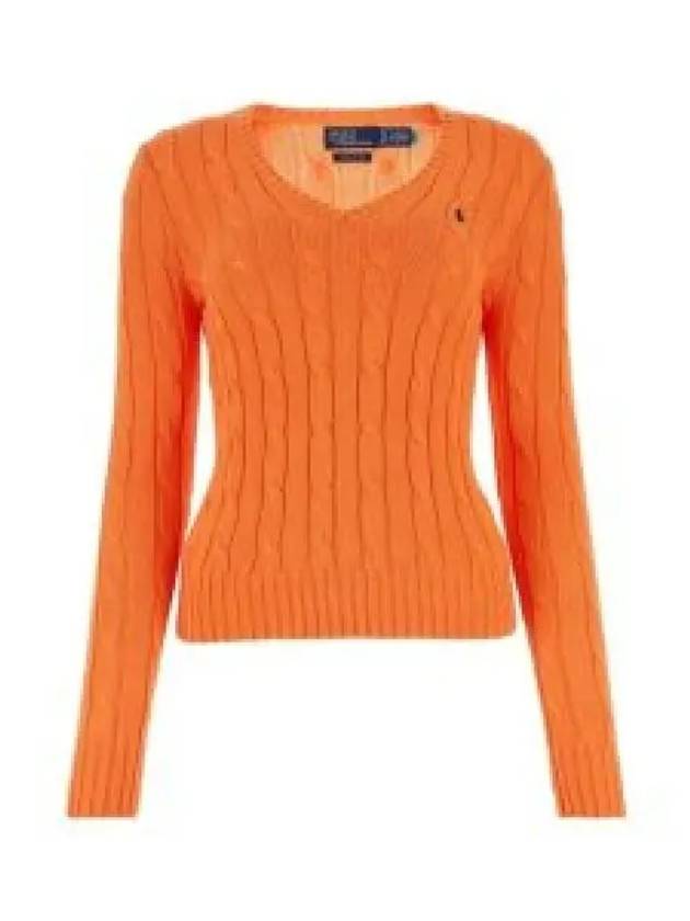 Women's Embroidered Logo Knit Top Orange - POLO RALPH LAUREN - BALAAN 2