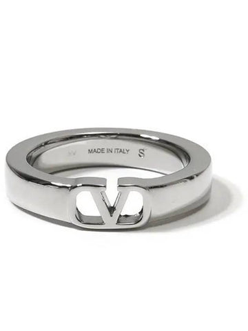 Mini V Logo Signature 3Y2J0Q81 MET 172 Metal Ring Ring 992643 - VALENTINO - BALAAN 1