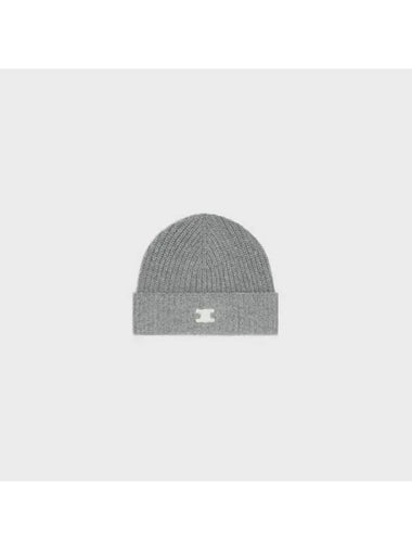 Triomphe Heritage Cashmere Beanie Medium Grey - CELINE - BALAAN 1