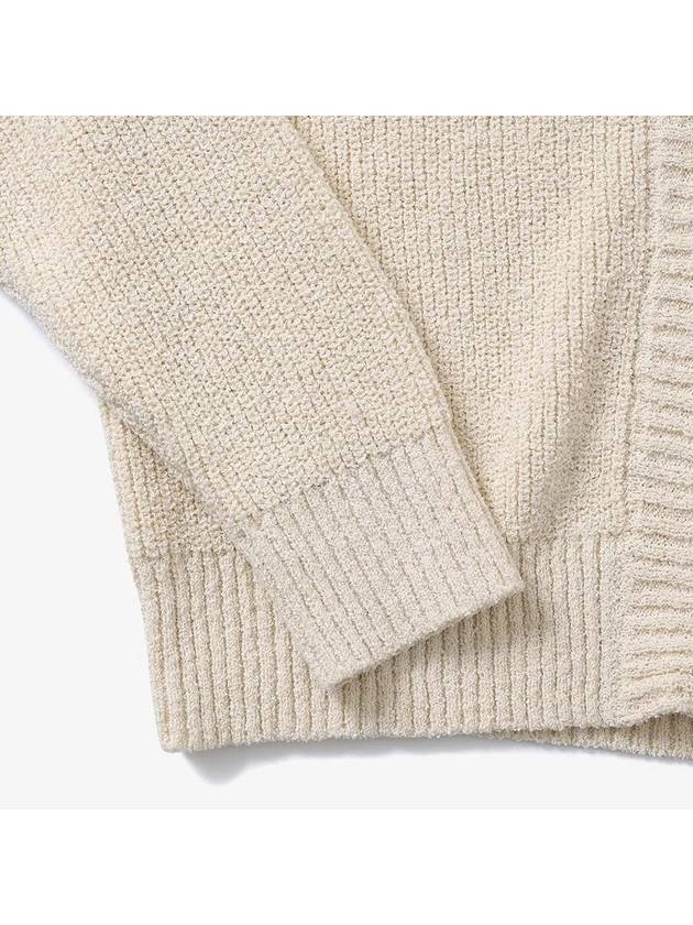 Boucle Zip-Up Cardigan Ivory - NOIRER - BALAAN 6