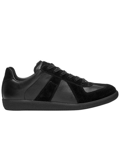 Men's Replica Leather Suede Low Top Sneakers Black - MAISON MARGIELA - BALAAN 2