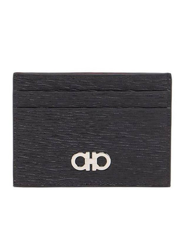 Gancini Card Wallet Black - SALVATORE FERRAGAMO - BALAAN 1