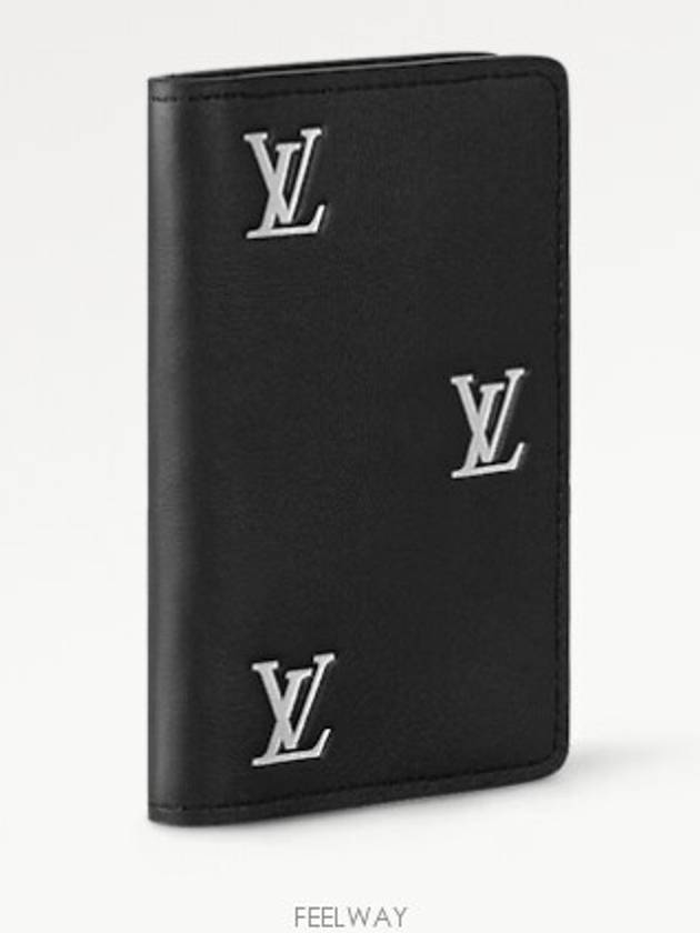 Pocket Organizer Card Wallet Black Silver - LOUIS VUITTON - BALAAN 3