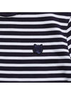 Fox Head Stripe Long Sleeve T-Shirt Navy - MAISON KITSUNE - BALAAN 4