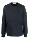 Wappen Side Zipper Pocket Sweatshirt Navy - STONE ISLAND - BALAAN 3