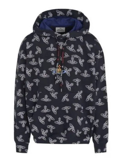 Fresh Allover Logo Print Hoodie Navy - VIVIENNE WESTWOOD - BALAAN 2