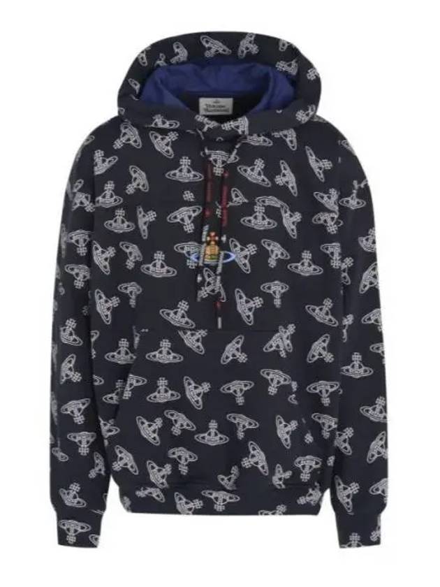 Fresh Allover Logo Print Hoodie Navy - VIVIENNE WESTWOOD - BALAAN 1