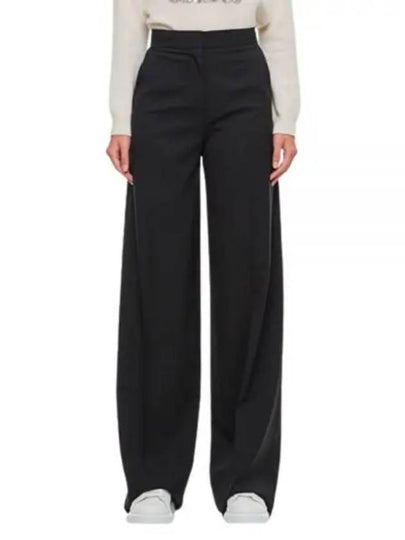 Mendoza Virgin Wool Straight Pants Black - MAX MARA - BALAAN 2