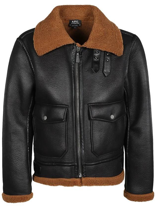 Dinafino Leather Jacket Black - A.P.C. - BALAAN 1