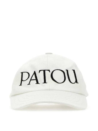 Embroidered Logo Cotton Ball Cap White - PATOU - BALAAN 2