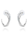 Twisted Hoop Earrings Silver - SWAROVSKI - BALAAN 2