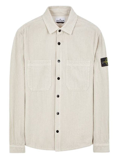 Cotton Corduroy 400 TC Over Long Sleeve Shirt Plaster - STONE ISLAND - BALAAN 2