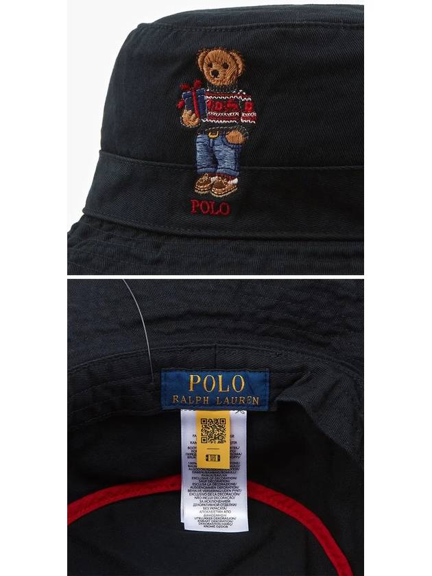 Polo Bear Bucket Hat Black - POLO RALPH LAUREN - BALAAN 4