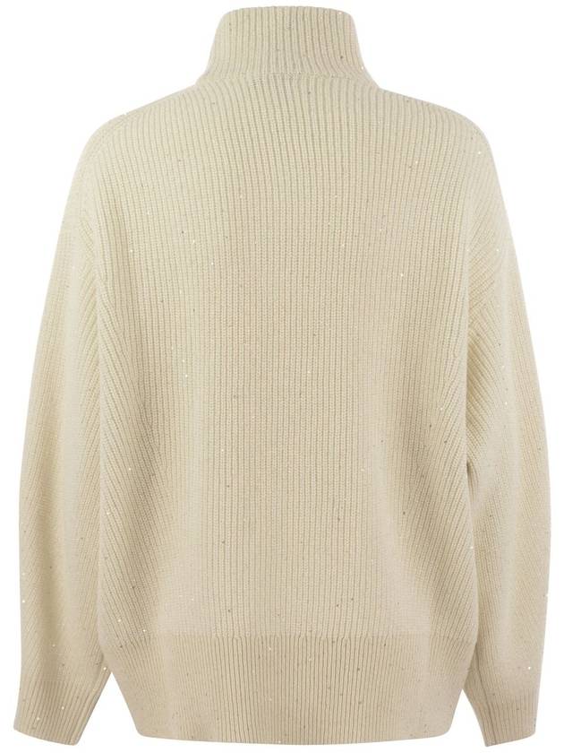 Lurex high neck oversized pullover MBM756904P_C509 - BRUNELLO CUCINELLI - BALAAN 3