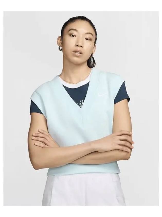 Sportswear Phoenix Fleece Women s Loose V neck Sleeveless Crop Top Glacier Blue FV6317 474 700025 - NIKE - BALAAN 1