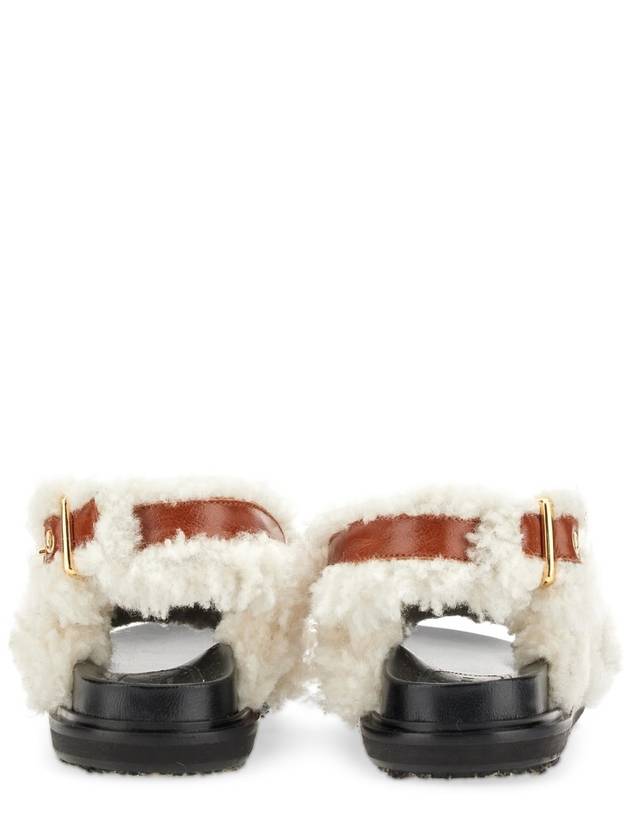 shearling-edged leather Fussbett sandals - MARNI - BALAAN 2