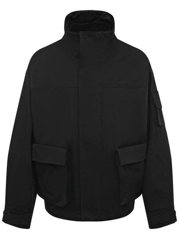 Gabardine Pocket Cotton Zip Up Jacket Black - MSGM - BALAAN 1