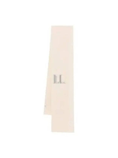 FF Embossed Logo Rib Knit Scarf White - FENDI - BALAAN 2