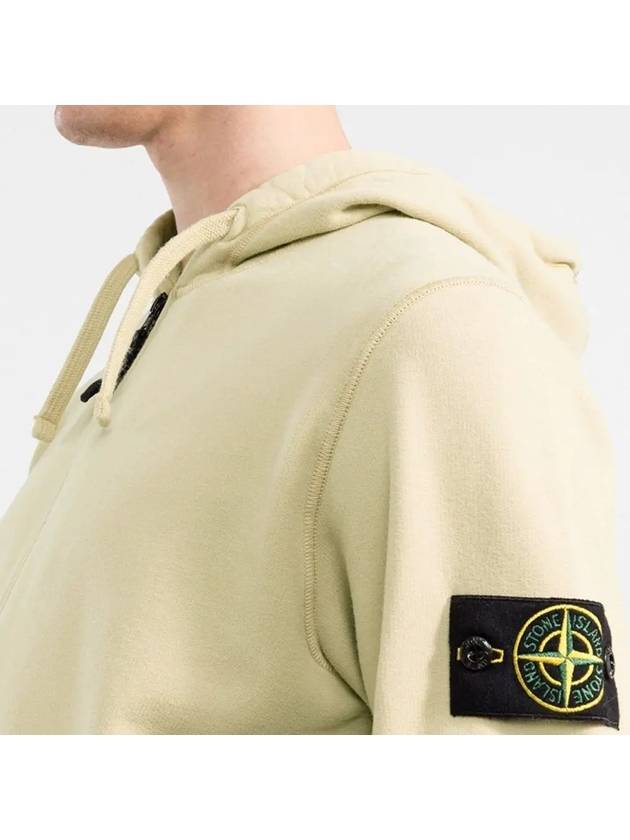 Wappen Patch Cotton Fleece Zip Up Hoodie Beige - STONE ISLAND - BALAAN 4