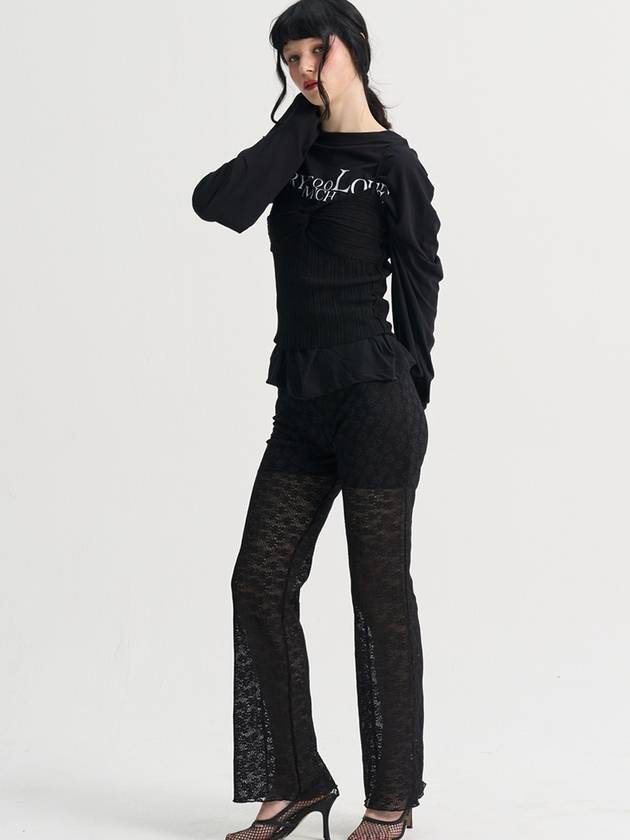 Lace Semi Boots Cut Pants Black - SORRY TOO MUCH LOVE - BALAAN 4